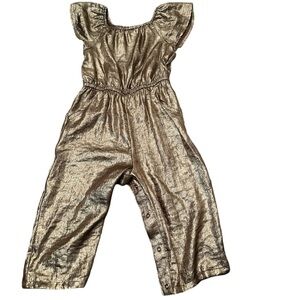 Cat & Jack Girls Metallic Romper Jumpsuit 2T
